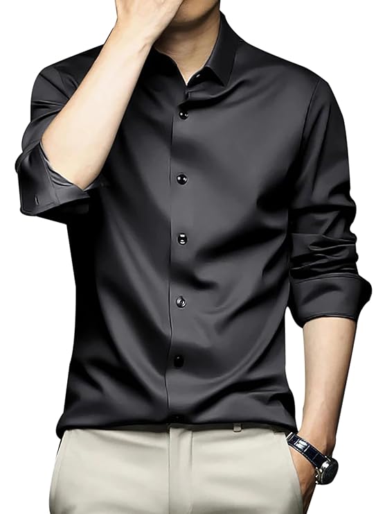 CVC Mens Satin Regular Fit Formal Shirt