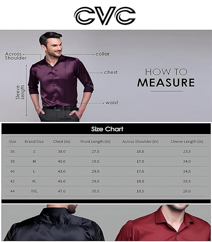 CVC Mens Satin Regular Fit Formal Shirt - Image 6